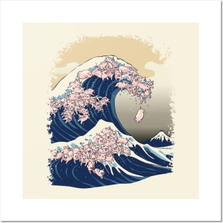 The Great Wave of Pigs Posters and Art